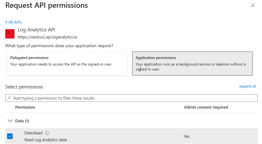 AI Security Assistant Log Analytics permissions