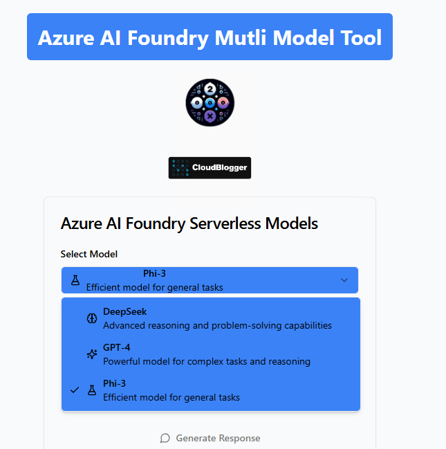 Azure AI Foundry Web App menu