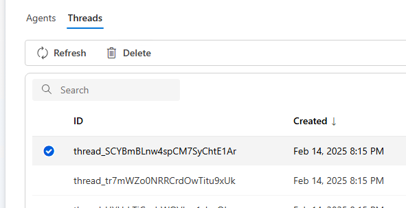 Azure AI Agent Service Threads